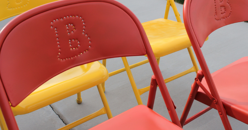 Padded folding office chairs