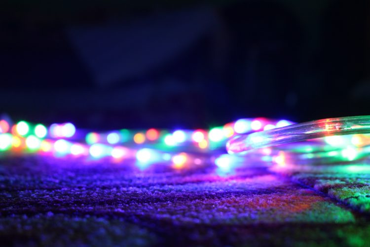 Gaming room decorated with RGB lighting
