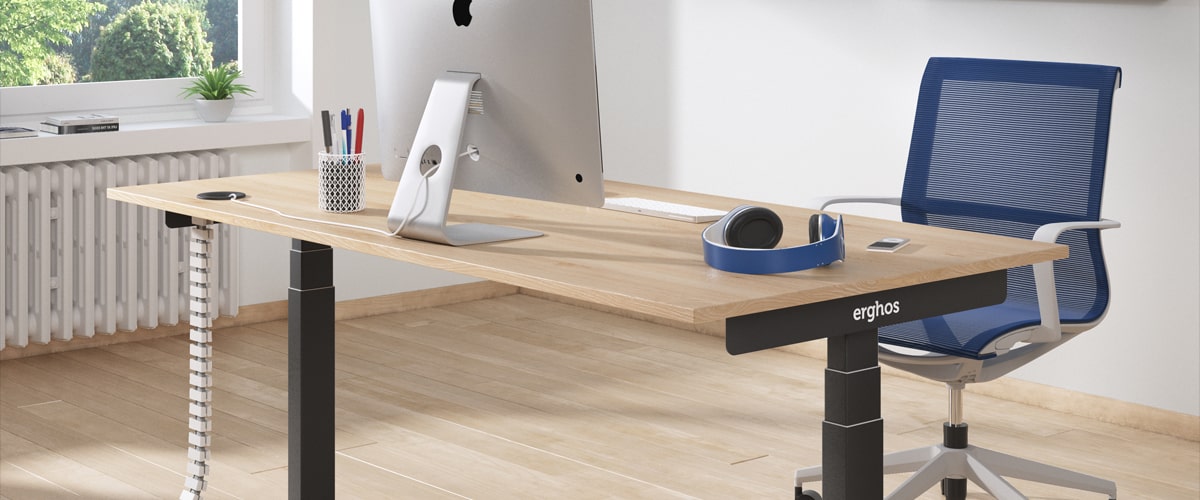 Adjusting the desk height to match the chair